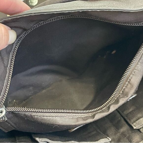 Coach Heritage Web Leather Map Messenger Bag Crossbody Brown with Striped Strap - Picture 10 of 14